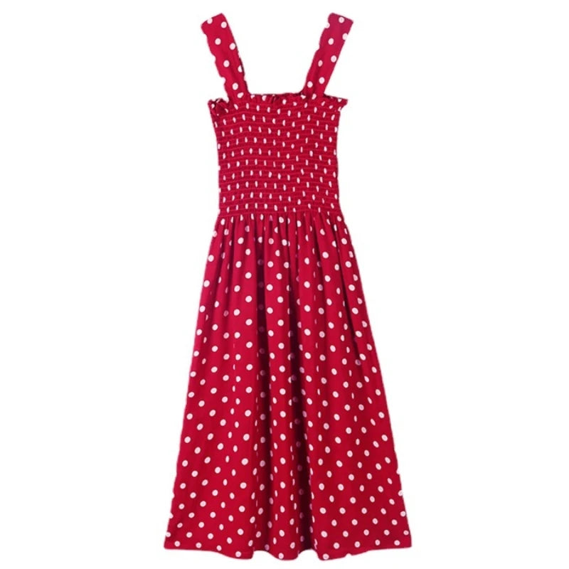 Robe Femme Rouge à Pois Blancs