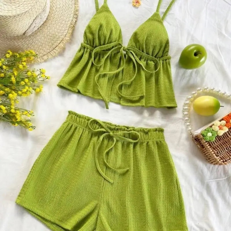 Ensemble 2 Pièces Femme – Vert Olive Élégant