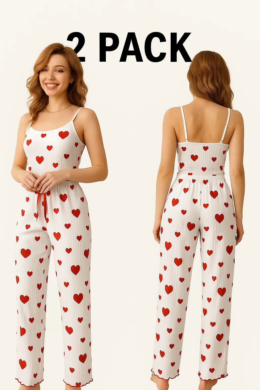 Pajamas Plus Size Pajamas Set 2 Piece Short Vest + Trouser White Breathable Soft Casual Love Print